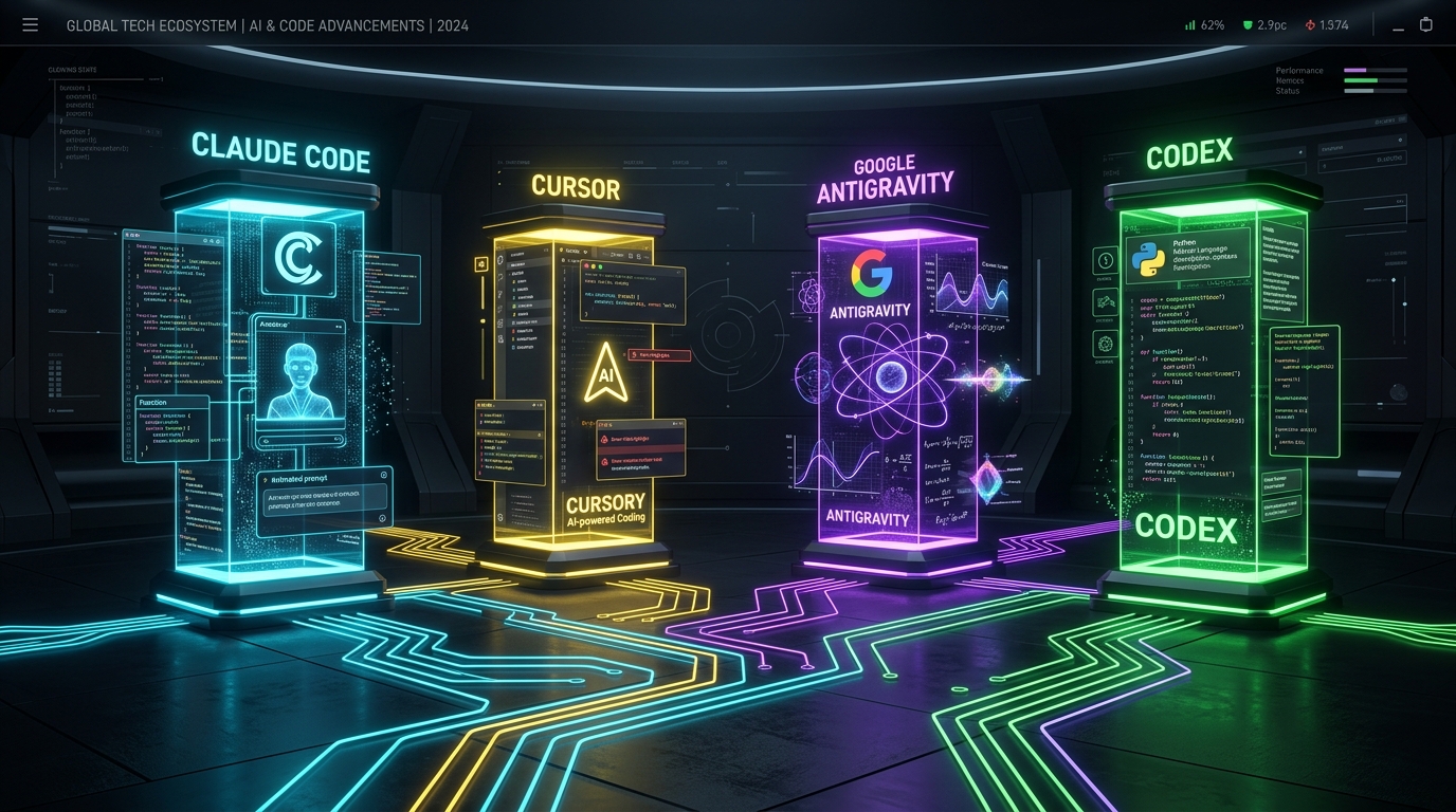 Claude Code vs Cursor vs Google Antigravity vs Codex Comparison