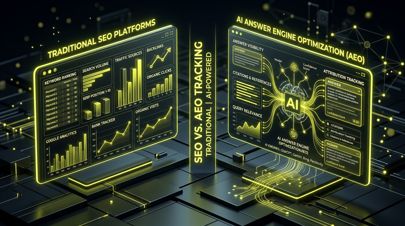 Traditional SEO Platforms vs AI Answer Engine Optimization (AEO) Tracking Engines Comparison