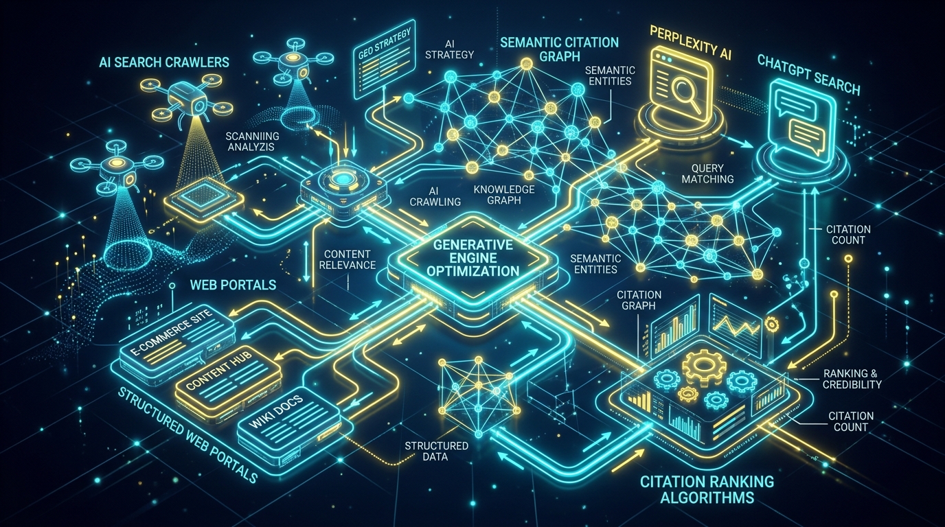 Generative Engine Optimization GEO Architecture and Citation Ranking Algorithms for Perplexity AI and ChatGPT Search