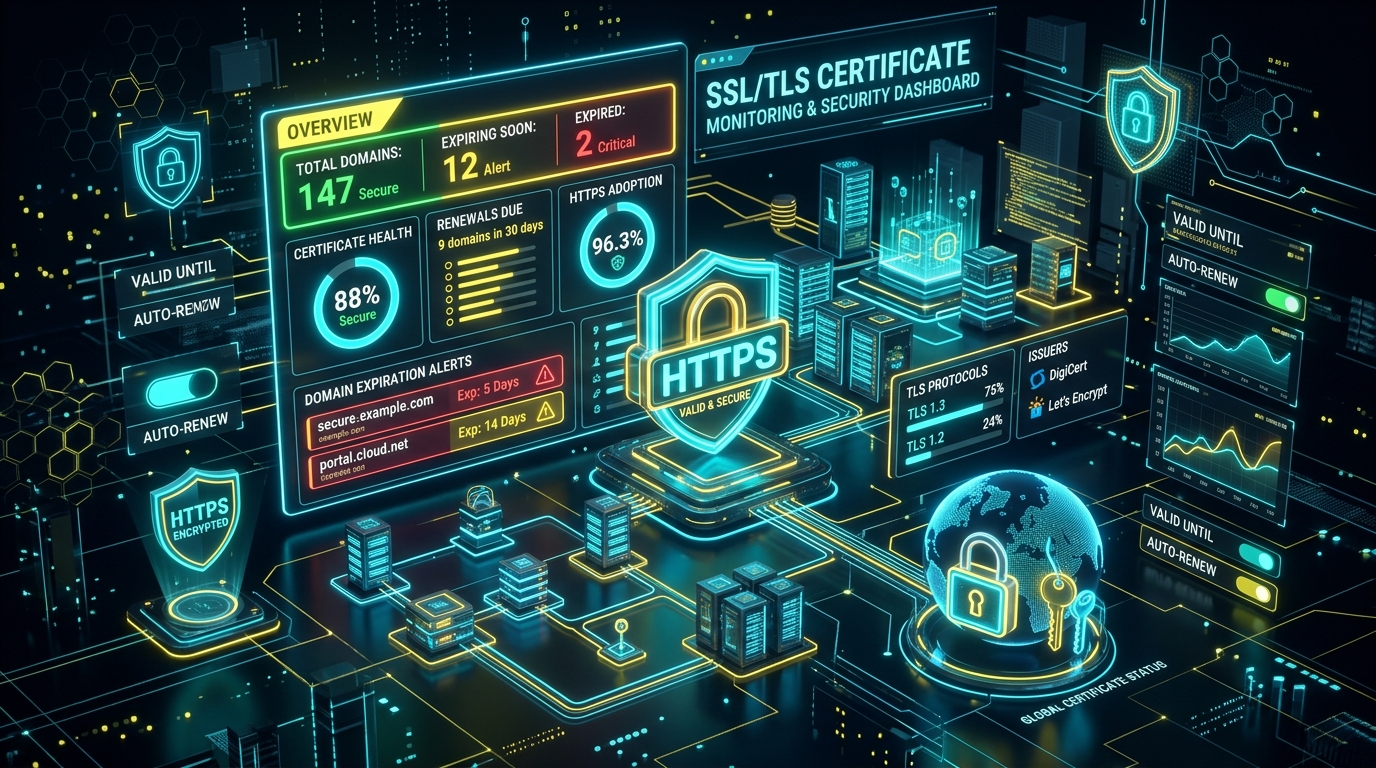 Automated SSL TLS Certificate Expiration Monitor Architecture Dashboard