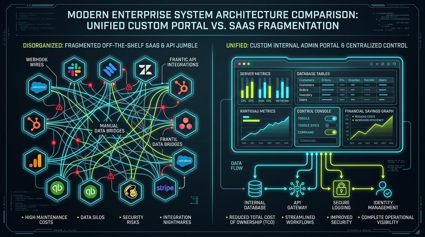 Why Custom Internal Portals Beat Off-the-Shelf SaaS in 2026: The Architecture, Economics, and 5-Year TCO Teardown
