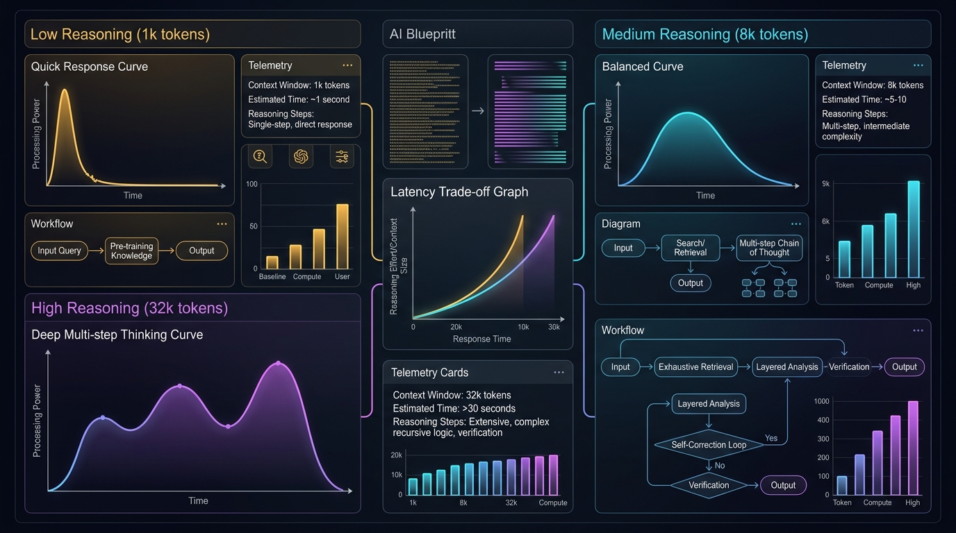 AI Reasoning Effort and Thinking Budgets Comparison Schematic