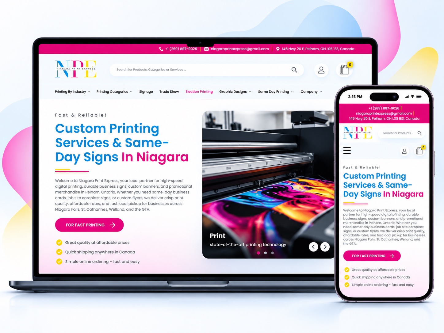 Niagara Print Express Web-to-Print E-Commerce and Queue Automation Architecture