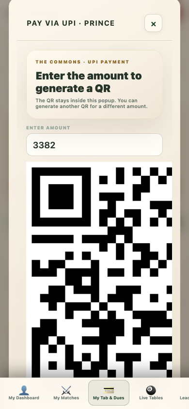 Dynamic UPI QR Code Generation Modal in Member Portal